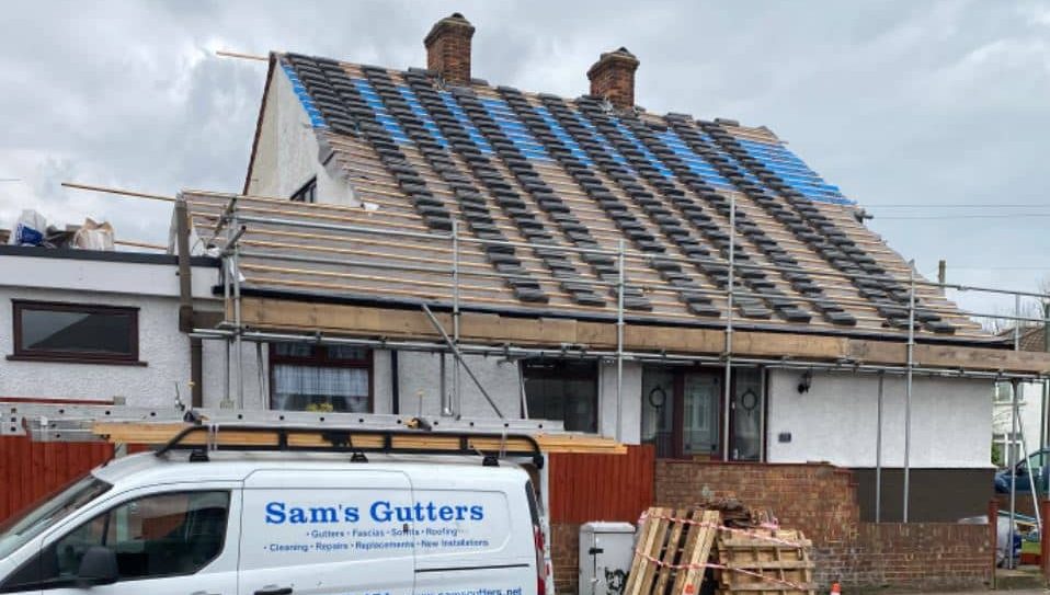 roof replacement being carried out by Sam's Gutters and Roofs